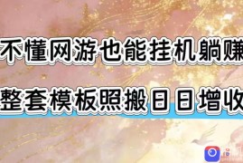 不懂网游也能挂G躺賺，整套模板照搬日日增收，单机每天稳定1000 【揭秘】
