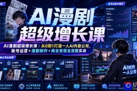 AI漫剧超级增长课｜从0到1打造一人AI内容公司，账号运营 漫剧制作 商业变现全流程实战