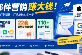 【无水印】邮件营销賺大钱！邮件营销的全流程，22套即用型营销活动与110 封邮件模板，还能解决苹果谷歌垃圾邮件问题【原创双语字幕】