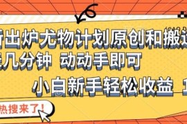 最新出炉尤物计划原创和搬运方法，简单易操作，动动手，小白新手轻松日入1000 【揭秘】