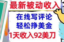 在线写评论，轻松挣美金，1天收入92刀，0门槛，最新的被动收入