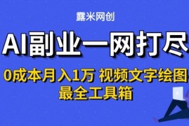 AI副业一网打尽0投入月入1W 视频文字绘图最全工具箱【揭秘】