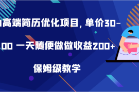 AI高端简历优化项目,单价30-100 一天随便做做收益200  保姆级教学