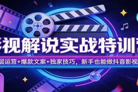 影视解说实战特训营：底层运营 爆款文案 独家技巧，新手也能做抖音影视号