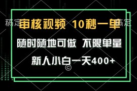 （13636期）审核视频，10秒一单，不限时间，不限单量，新人小白一天400 