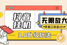 （10503期）抖音挂机3.0玩法 单窗20-50可放大 支持电脑版本和模拟器（附无限注…
