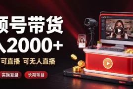 通过视频号带货日入2k ，可纯视频可直播可无人直播，多种玩法，长期项目【揭秘】