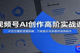 视频号AI创作高阶实战课：IP定位爆款逻辑拆解，万能提示词多题材视频制作