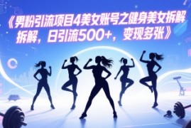 男粉引流项目4美女账号之健身美女拆解，日引流500 ，变现多张