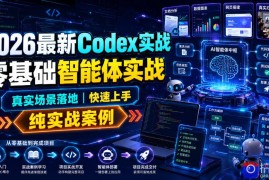 2026最新Codex实战零基础智能体实战，真实场景落地，快速上手，纯实战案例