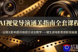 AI视觉导演通关指南全套课程，运镜光影构图风格提示词全教学，一键生成电影质感影视画面