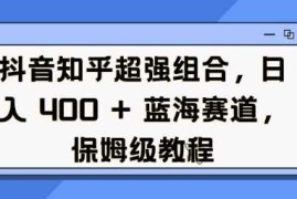 抖音知乎超强组合，日入4张， 蓝海赛道，保姆级教程