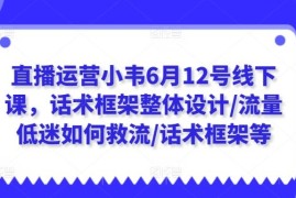 直播运营小韦6月12号线下课，话术框架整体设计/流量低迷如何救流/话术框架等
