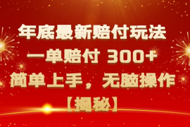 年底最新赔付玩法，一单赔付 300 ，简单上手，无脑操作【揭秘】