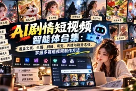 【无水印】AI剧情短视频智能体合集：覆盖文案、生图、剧情、萌宠、共情与聊斋志怪，掌握多赛道视频制作方法