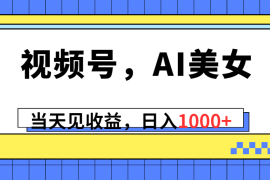 （10281期）视频号，Ai美女，当天见收益，日入1000 