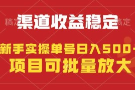 （9896期）稳定持续型项目，单号稳定收入500 ，新手小白都能轻松月入过万