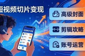 （17758期）短视频切片变现速成班2.0：高级封面 剪辑攻略 账号运营，0基础小白快速入局副业