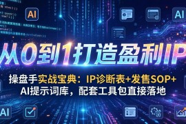 操盘手实战宝典：IP诊断表 发售SOP AI提示词库，配套工具包直接落地，从0到1打造盈利IP