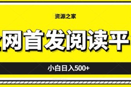小白日入500 ，当天见收益，全网首发阅读平台，一键复制粘贴也能赚钱！