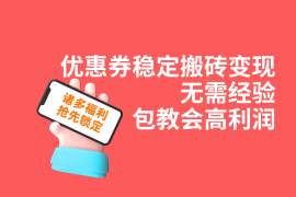 拼多多优惠券稳定搬砖变现，无需经验，高利润，详细操作教程！