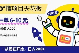 （15268期）“0”撸项目天花板，一单6-10元，日入200 ，新手小白也能轻松掌握