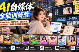 【无水印】AI 自媒体全能训练营：涵盖DeepSeek、即梦创作、剪映剪辑、短视频运营、直播带货与抖店电商实战