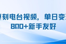 复刻电台视频，单日变现8张 新手友好，长期可做