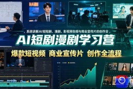 AI短剧漫剧学习营，系统讲解AI短剧、漫剧、影视预告片、爆款短视频与商业宣传片的创作全流程