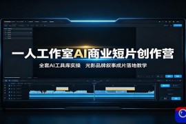 一人工作室AI商业短片创作营：全套AI工具库实操，光影品牌叙事成片落地教学