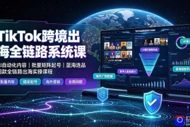 TikTok跨境出海全链路系统课-2026年7月：AI自动化内容｜批量矩阵起号｜蓝海选品回款全链路出海实操课程