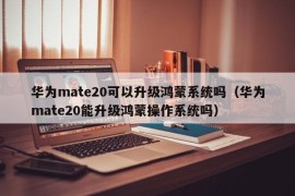 华为mate20可以升级鸿蒙系统吗（华为mate20能升级鸿蒙操作系统吗）