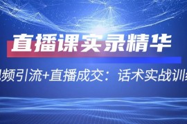 直播课实录精华：短视频引流 直播成交：话术实战训练营