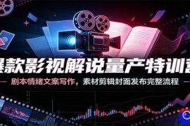 爆款影视解说量产特训营：剧本情绪文案写作，素材剪辑封面发布完整流程