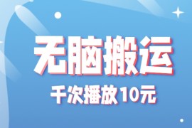 无脑搬运，千次播放10元，点赞评论收藏各1元一个，单条作品收益上限10000 ！