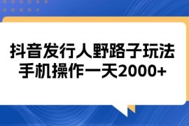 （13220期）抖音发行人野路子玩法，手机操作一天2000 
