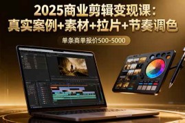 （16130期）2025商业剪辑变现课：真实案例 素材 拉片 节奏调色，单条商单报价500-5000
