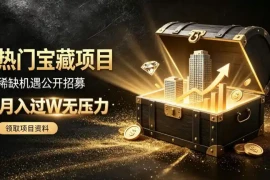 稀缺宝藏项目公开招募，低风险入局解锁月入过1W 机会【揭秘】
