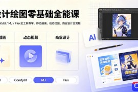 AI设计绘图零基础全能课｜WebUI/ComfyUI/MJ/Flux全工具教学，静态插画、动态视频、商业设计全流程