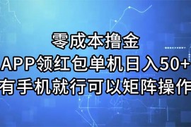 （11545期）零成本撸金，APP领红包，单机日入50 ，有手机就行，可以矩阵操作