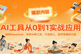 AI工具实战应用，零基础使用DeepSeek、即梦AI等打造育儿、国学等可变现的爆款作品