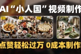 爆款1000W 播放微缩景观迷你小人国AI视频0成本制作全流程教学