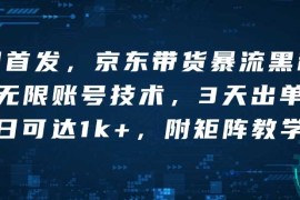 全网首发，京东带货暴流黑科技，无限账号技术，3天出单，单日可达1k ，附矩阵教学【揭秘】