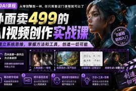 外面卖499的AI视频创作实战课：建立系统思维，掌握方法和工具，创造一切可能。