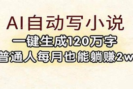 （17510期）AI自动写小说，一键生成120万字，普通人每月也能躺赚2w 