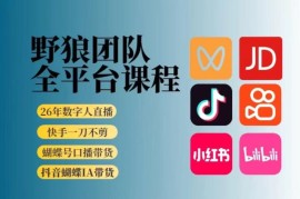 野狼团队2026新版全平台短视频带货教学，打开流量突破口，开始Ai带货（更新26年3月20日）