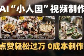 爆款1000W 微缩景观迷你小人国AI视频0成本制作全流程教学