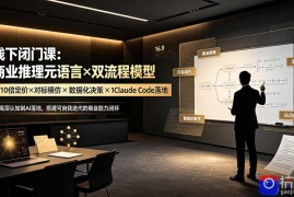 线下闭门课：商业推理元语言×双流程模型×10倍定价×对标模仿×数据化决策×Claude Code落地，击穿认知盲区