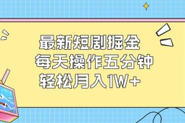 （12692期）最新短剧掘金：每天操作五分钟，轻松月入1W 