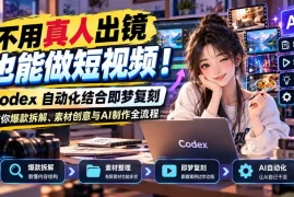 不用真人出镜也能做短视频！Codex自动化结合即梦复刻，教你爆款拆解、素材创意与AI制作全流程